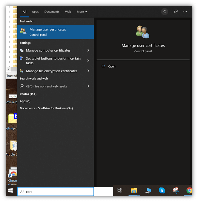 How to View Certificates on Windows 10