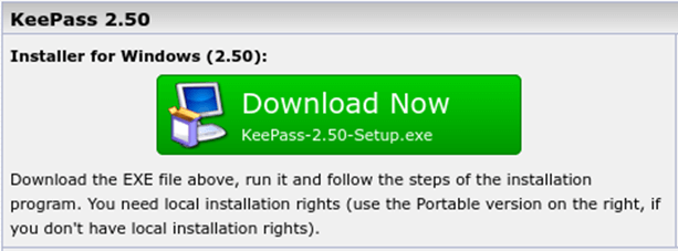 keepass downloads page