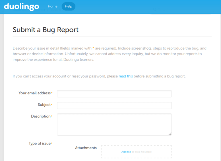 bugs report
