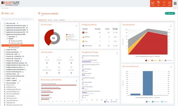 burpsuite dashboard