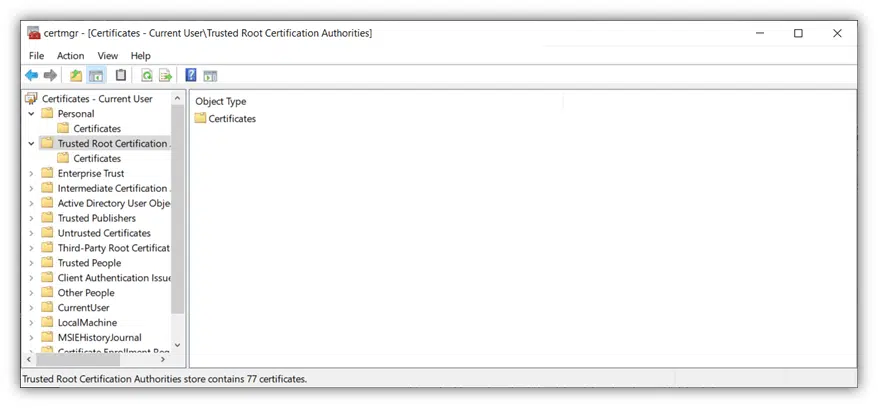 trusted root certificate