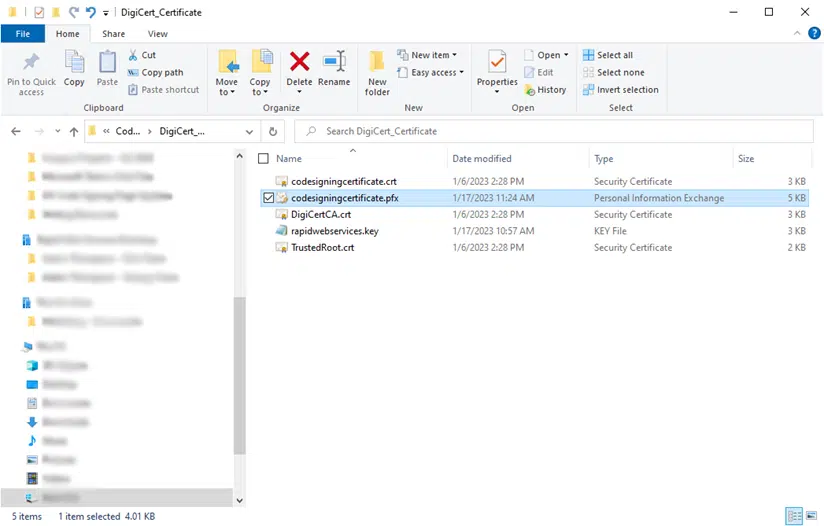 codesigningcertificate pfx file