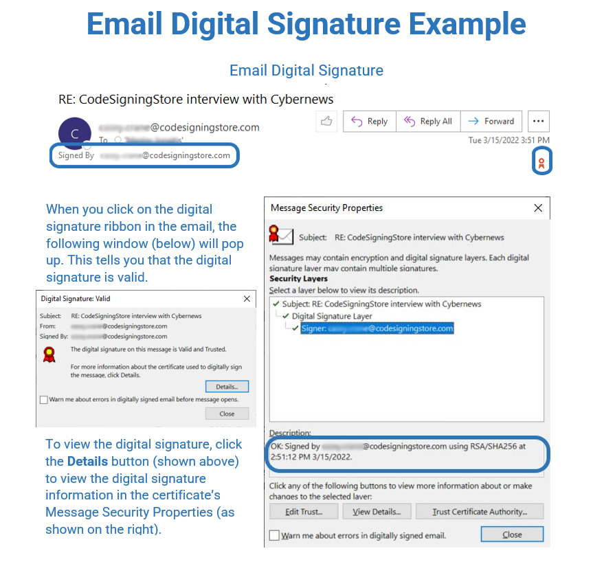 Email Digital Signature Example