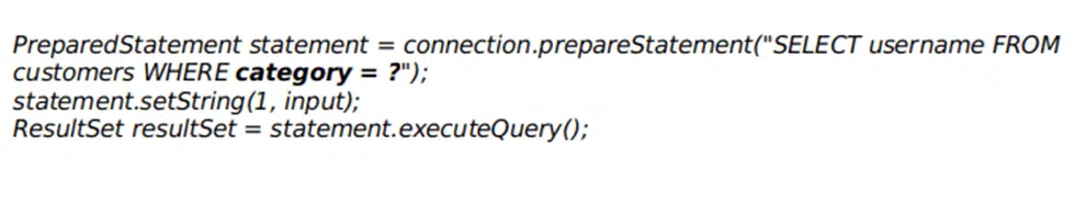 example of parameterized query