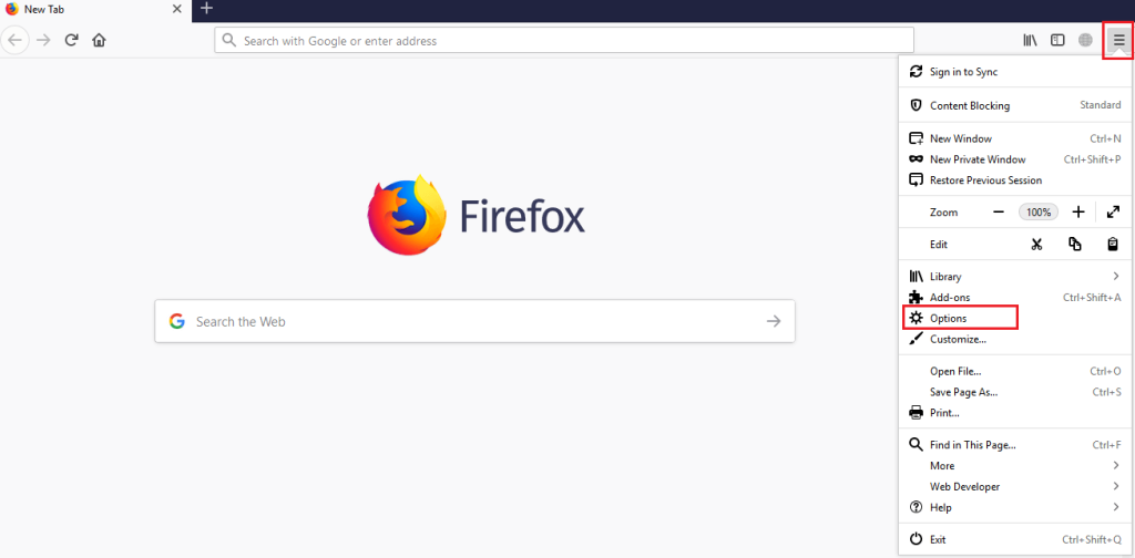 Mozilla Firefox Options