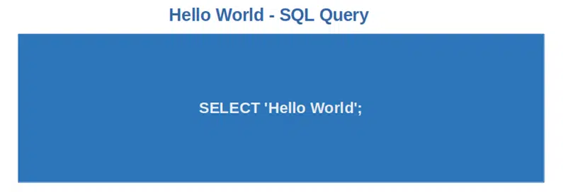 hello world sql query
