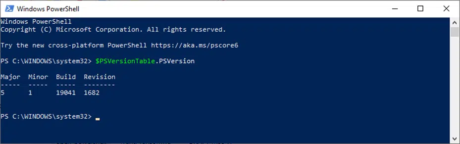 how to check your powershell version