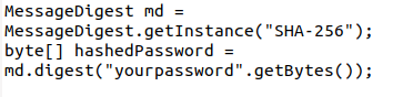 how to implement hashed passwords in Java