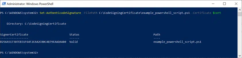 how to sign powershell script