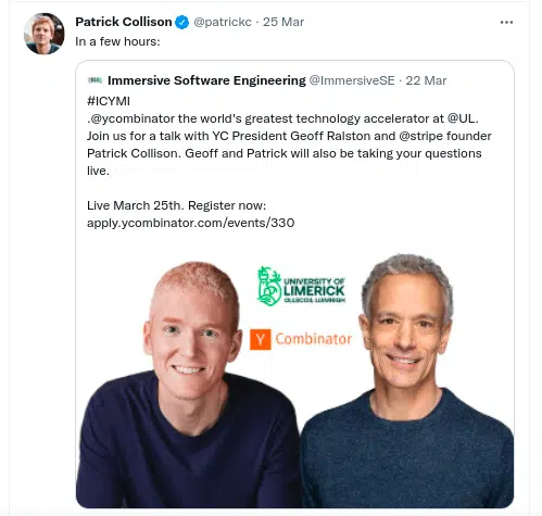 patrick collison verified twitter page