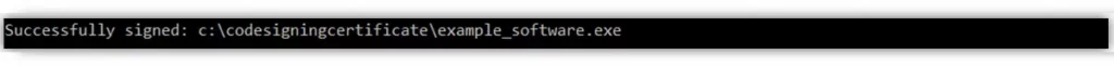 software executable signed successfully