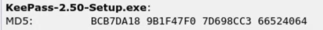the keepass 2 50 setup exe original checksum
