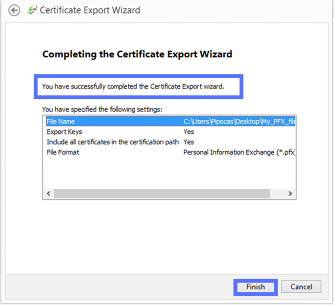 how to create pfx certificate