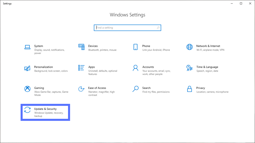 windows settings looks like in windows 10