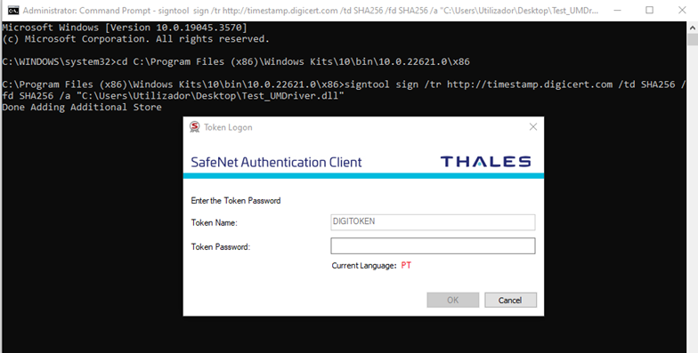 safenet authentication client password