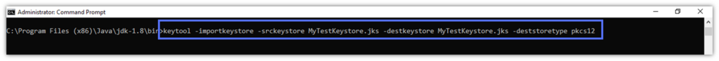 Text showing how to migrate your Java Keystore to PKCS#12