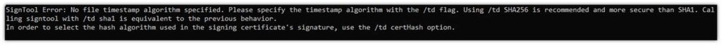 An example screenshot that shows what it looks like when the /td flag is missing 