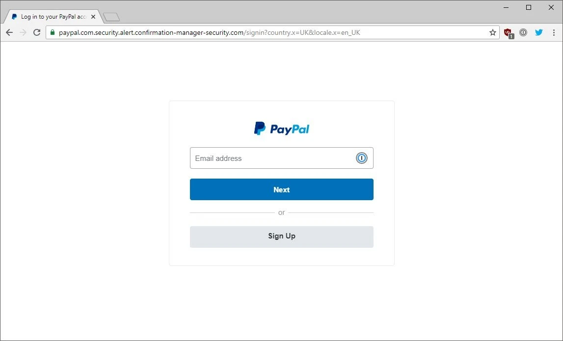 PayPal-phish A screenshot of a real PayPal login