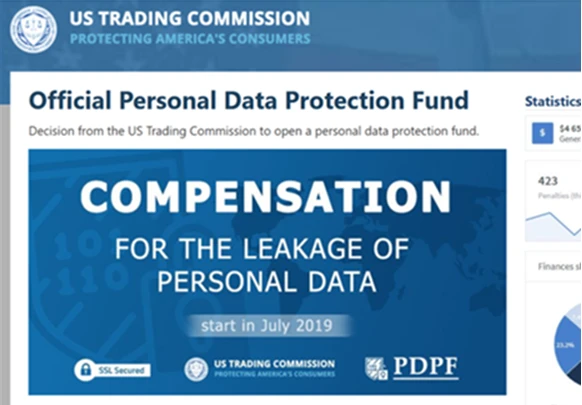 ftc-phishing-scam This screenshot is an example of a fraudulent website that scams users with fake promises of compensation.